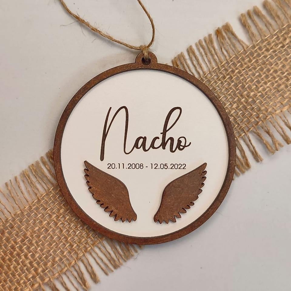 Personalized Christmas Ornament | Angel Wings Design