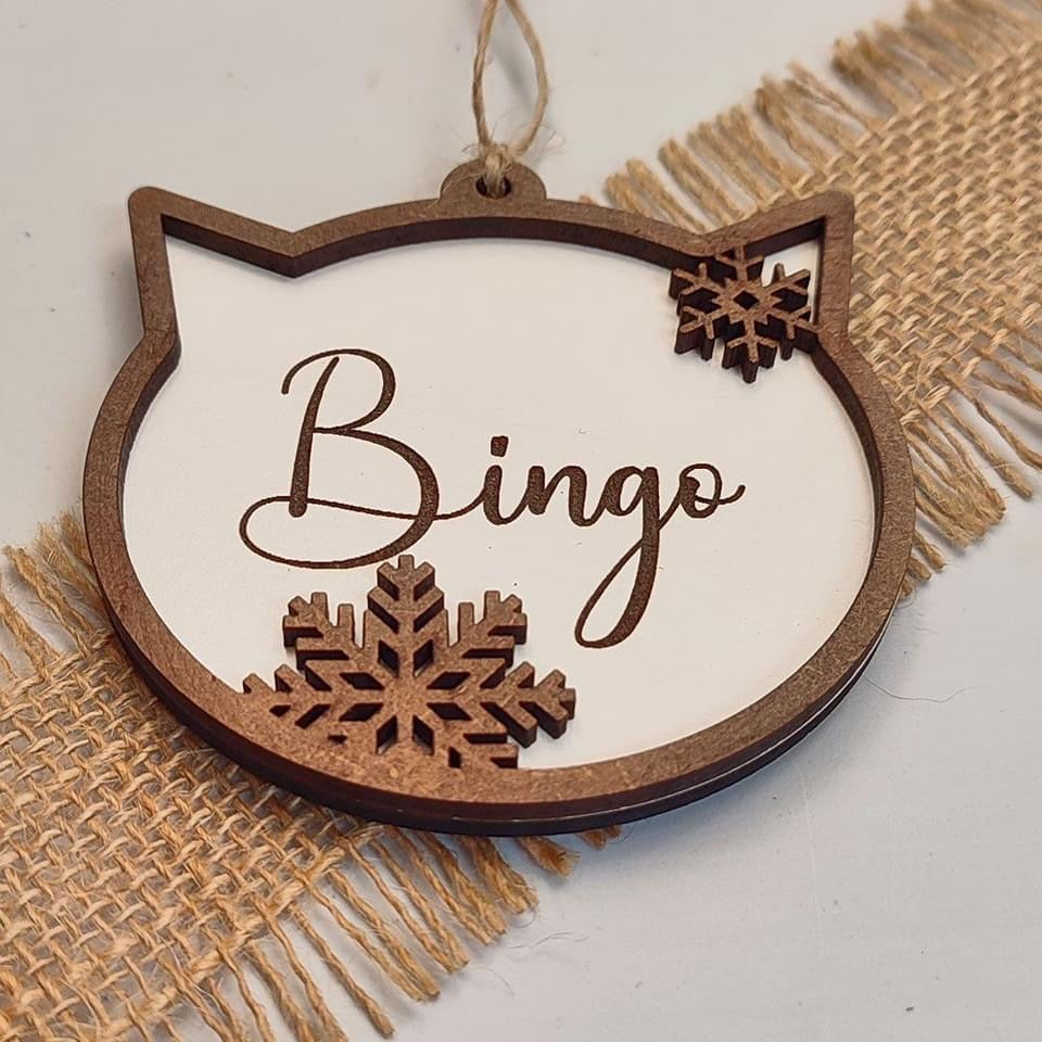 Personalized Christmas Ornament | Cat Ears Design