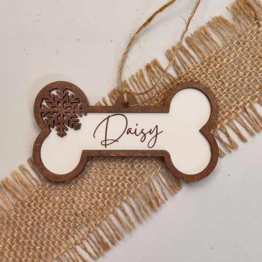 Personalized Christmas Ornament | Dog Bone Design